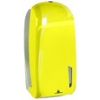 Dispenser per carta igienica interfogliata Skin - piegati a V e Z - 328 x 135 x 165 mm - 550/450 fogli - giallo fluo - Mar Plast