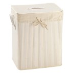 Porta biancheria - 41 x 31 x 50 cm - bambU' - bianco - King Collection