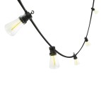 Catenaria Retro - 20 bulbi filament - cavo nero - 15 m - Velamp