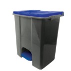 Contenitore mobile Ecoconti - a pedale - 60 L - plastica riciclata - grigio/blu - Medial International