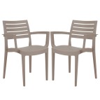 Sedia Firenze - con braccioli - 59 x 51 x 80 cm - polipropilene - juta - Grandsoleil - conf. 2 pezzi