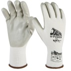 Guanti di protezione FIT - con polsino marrone - taglia 09 - bianco/grigio - U-Power