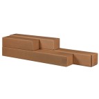 Scatola a tubo Square Box - chiusura a nastro - 10,5 x 10,5 x 63 cm - cartone microonda - avana - Bong Packaging - conf. 10 pezzi