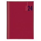Agenda giornaliera 2025 - copertina in carta imbottita - 17 x 24 cm - rosso