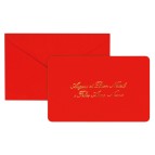 Biglietto natale con busta - 9 x 14 cm - stampa oro - rosso - Sadoch