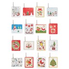 Segnapacco natale - con cordoncino - fantasie assortite - Sadoch
