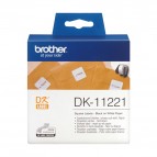 Brother - Rotolo - Nero/Bianco - 1000 Etichette quadrate - 23 x 23mm