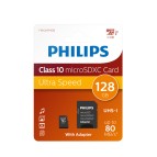 Philips - Micro SDXC Card - 128 GB - classe 10 - adattatore incluso