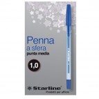 Penna a sfera con cappuccio  - punta media 1,0mm - blu - Starline -  conf. 50 pezzi