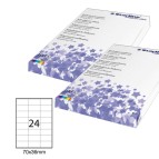 Etichette adesive - permanenti - 70 x 36 mm - 24 et/fg - 100 fogli A4 - bianco - Starline