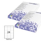 Etichette adesive - permanenti - 70 x 37 mm - 24 et/fg - 100 fogli A4 - bianco - Starline