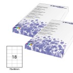 Etichette adesive - permanenti - 70 x 48 mm - 18 et/fg - 100 fogli A4 - bianco - Starline