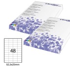 Etichette adesive - permanenti - 52,5 x 25 mm - 48 et/fg - 100 fogli A4 - bianco - Starline