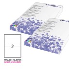 Etichetta adesiva - permanente - 199,6x143,5 mm - angoli tondi - 2 etichette per foglio - bianco - Starline - conf. 100 fogli A4
