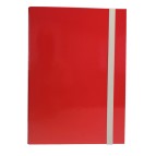 Cartellina con elastico - cartone plastificato - 3 lembi - 25x34 cm - rosso - Queen Starline