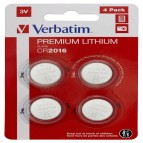 Verbatim - Blister 4 MicroPile a pastiglia CR2016 - litio - 49531 - 3V