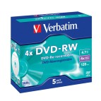 Verbatim - Scatola 5 DVD-RW - Jewel Case - serigrafato - 43285 - 4,7GB