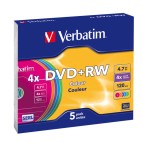 Verbatim - Scatola 5 DVD+RW - colore - 43297 - 4,7GB